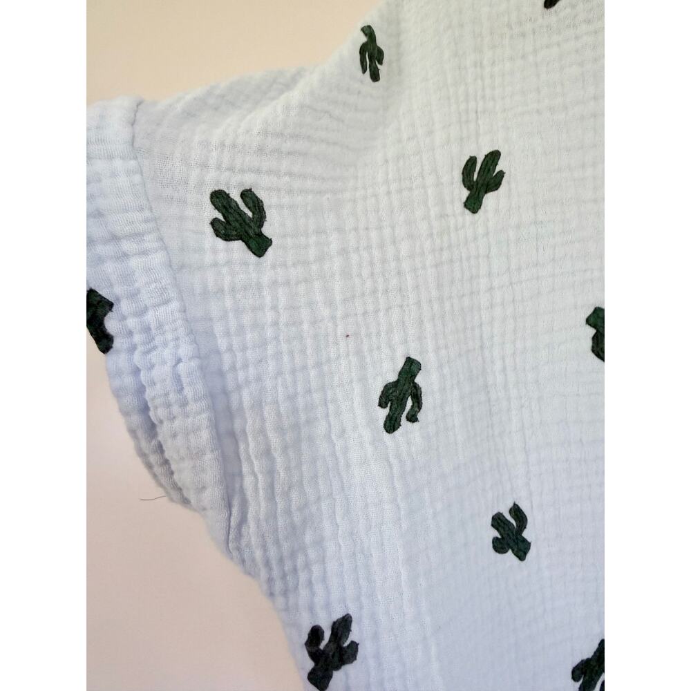 Umgee 100% Cotton Gauze Top Small Embroidered Saguaro Cactus Boho Southwest - Picture 3 of 8
